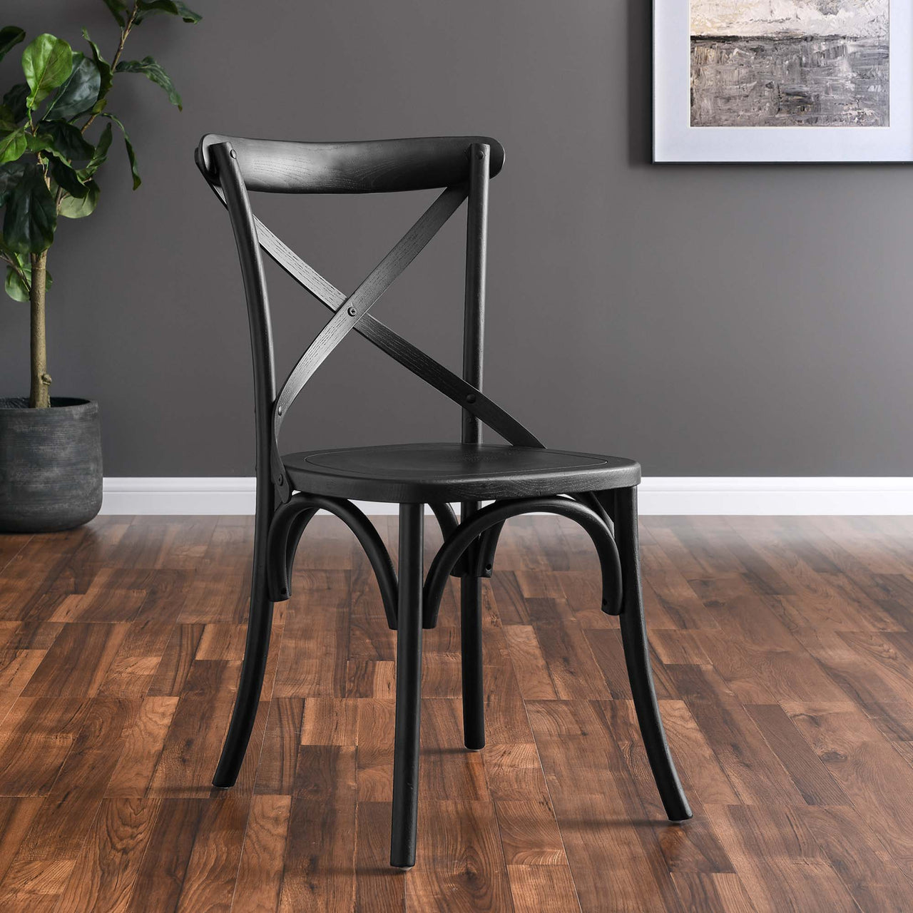 Countryside-Chic Dining Chair, Black