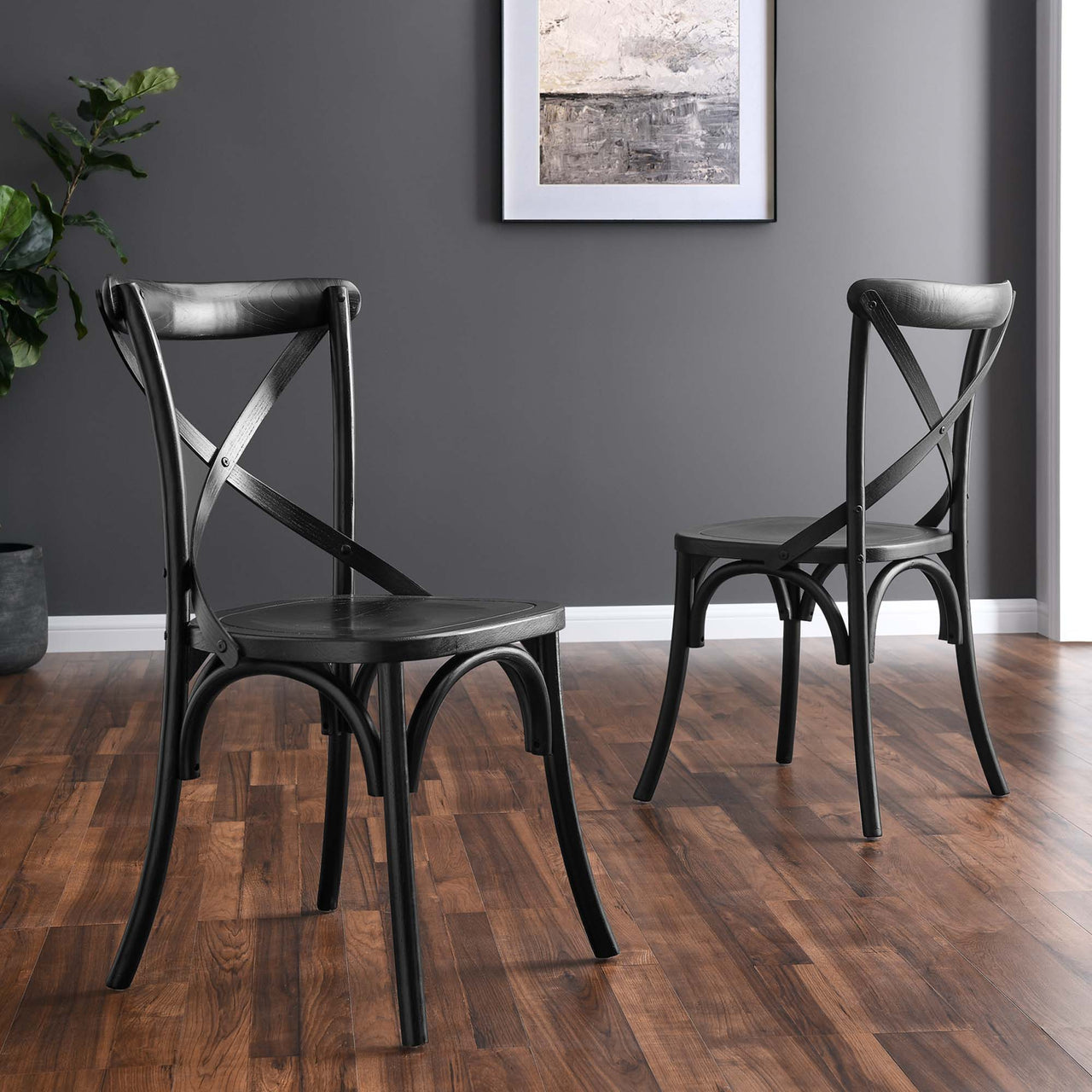 Countryside-Chic Dining Chair, Black
