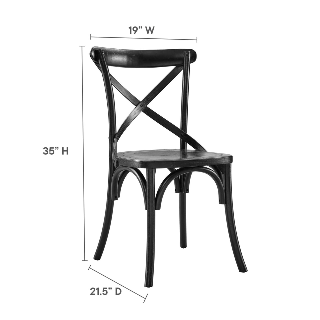 Countryside-Chic Dining Chair, Black