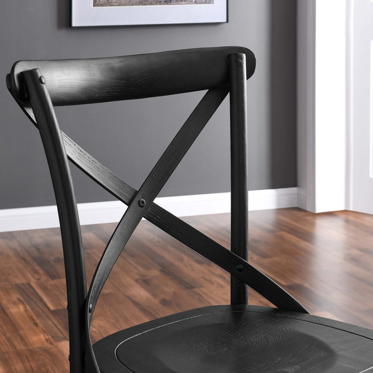 Countryside-Chic Dining Chair, Black