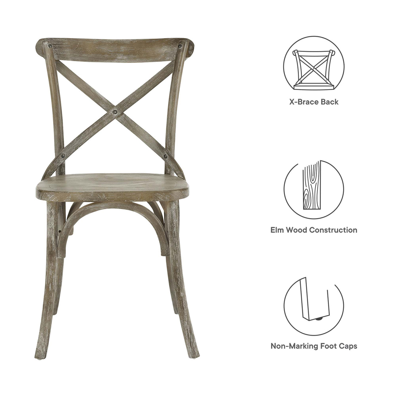 Countryside-Chic Dining Chair, Gray
