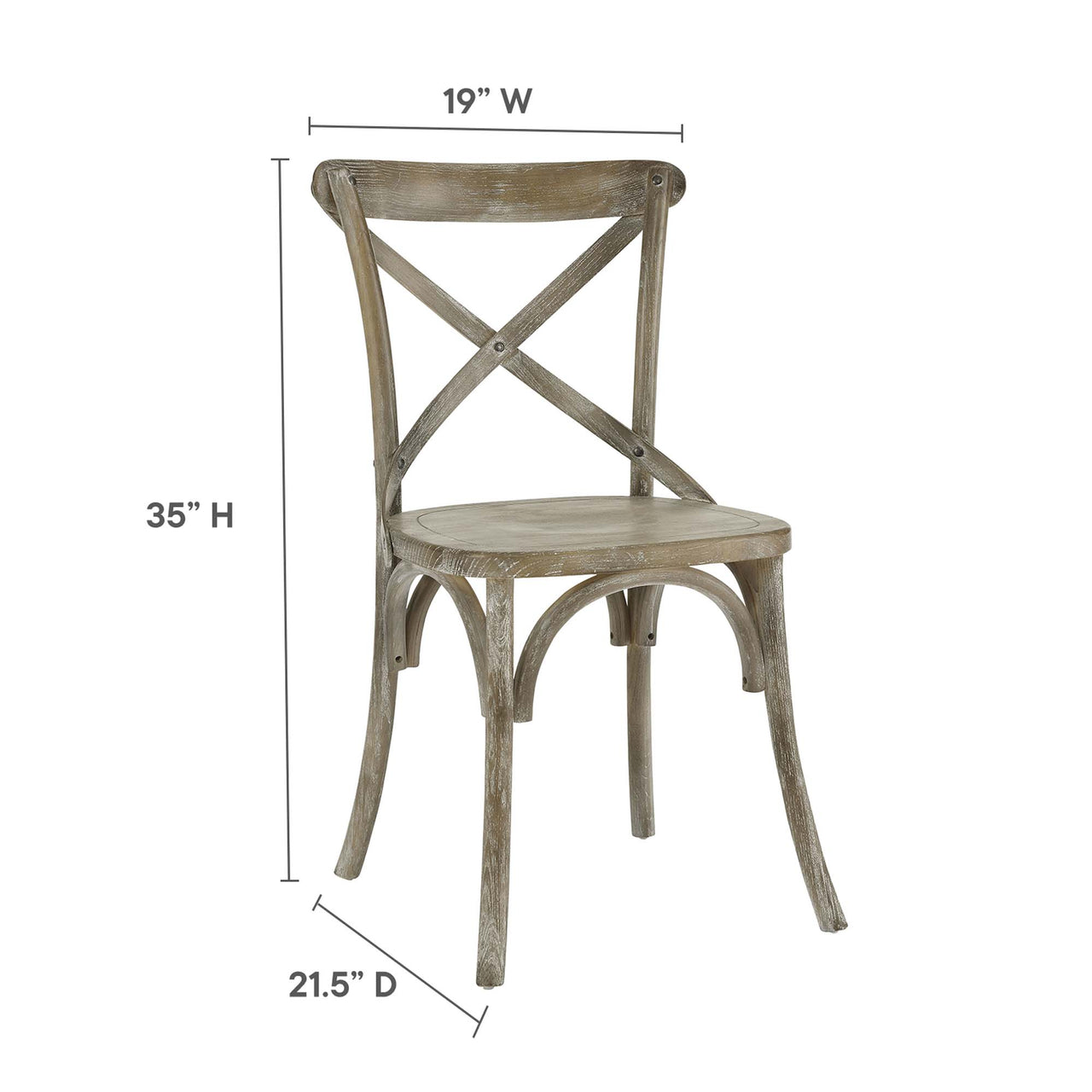 Countryside-Chic Dining Chair, Gray