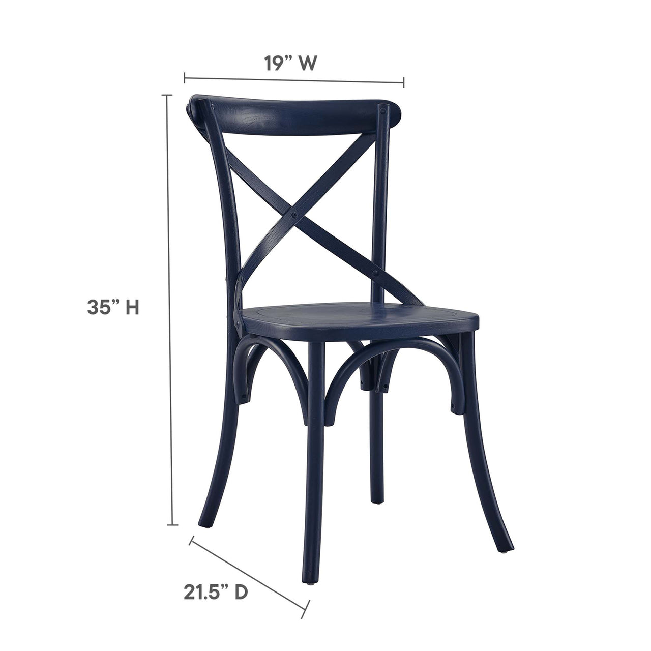 Countryside-Chic Dining Chair, Dark Blue