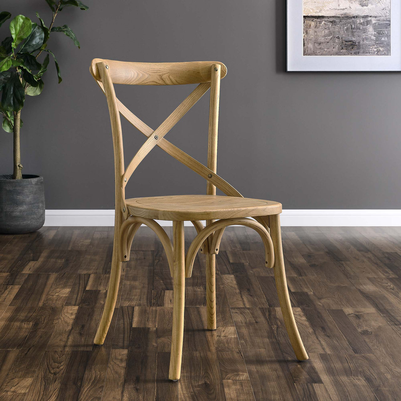 Countryside-Chic Dining Chair, Natural Wood