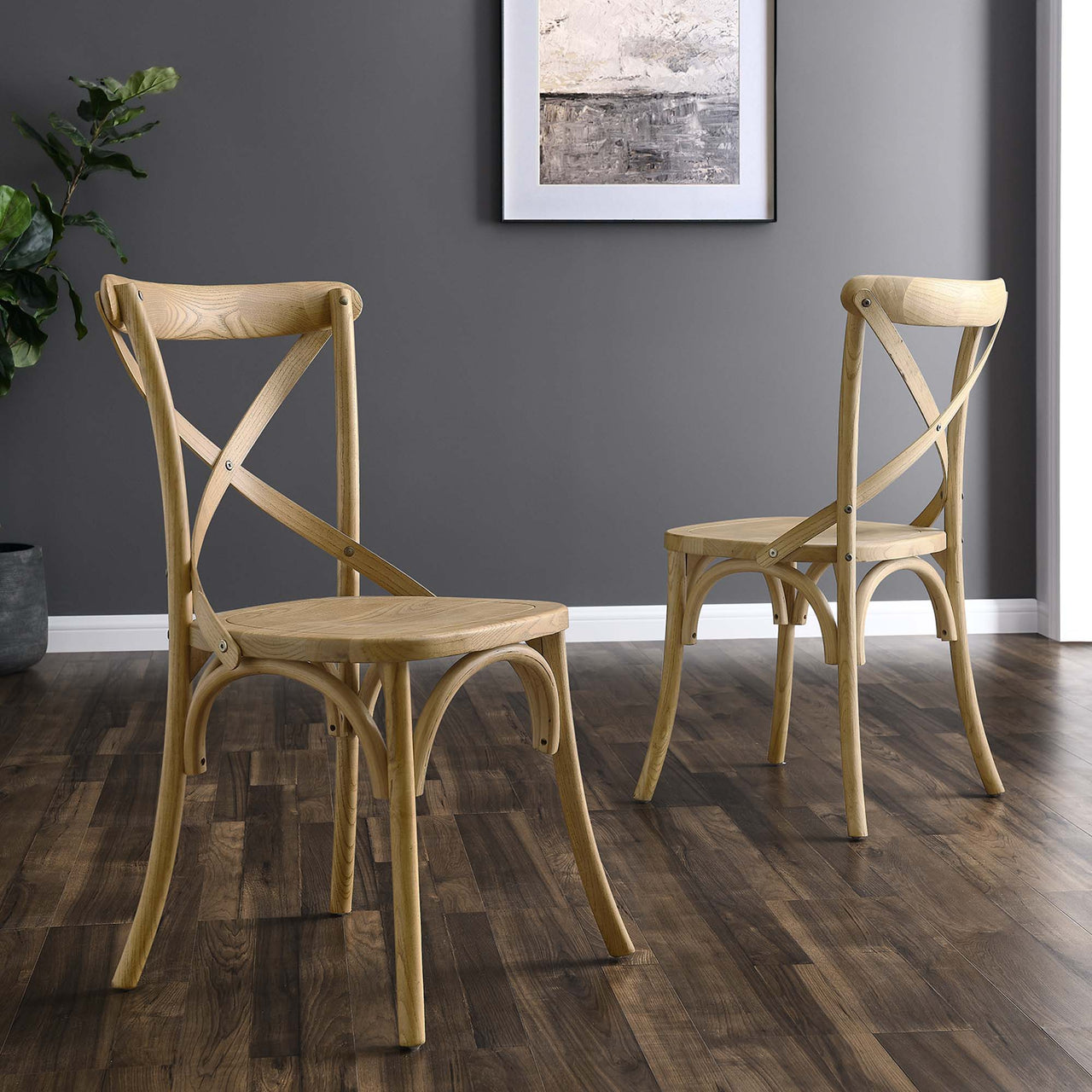 Countryside-Chic Dining Chair, Natural Wood