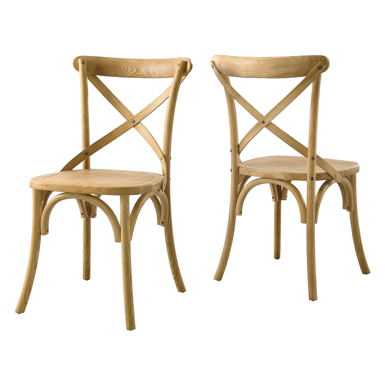 Countryside-Chic Dining Chair, Natural Wood