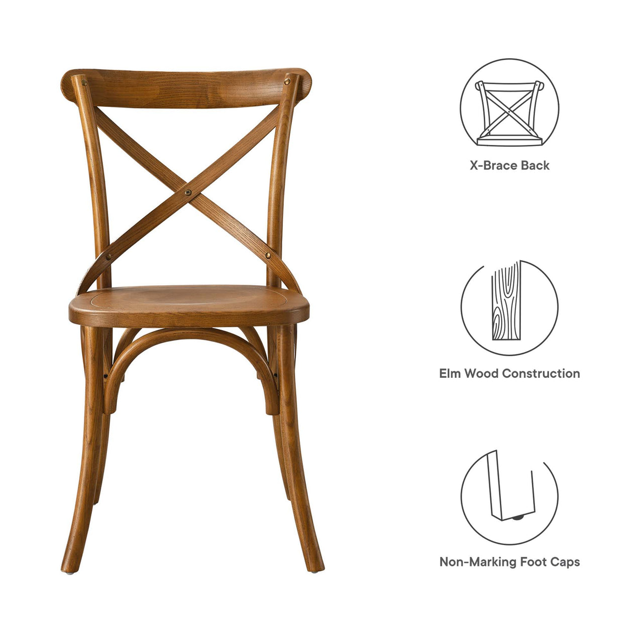 Countryside-Chic Dining Chair, Walnut