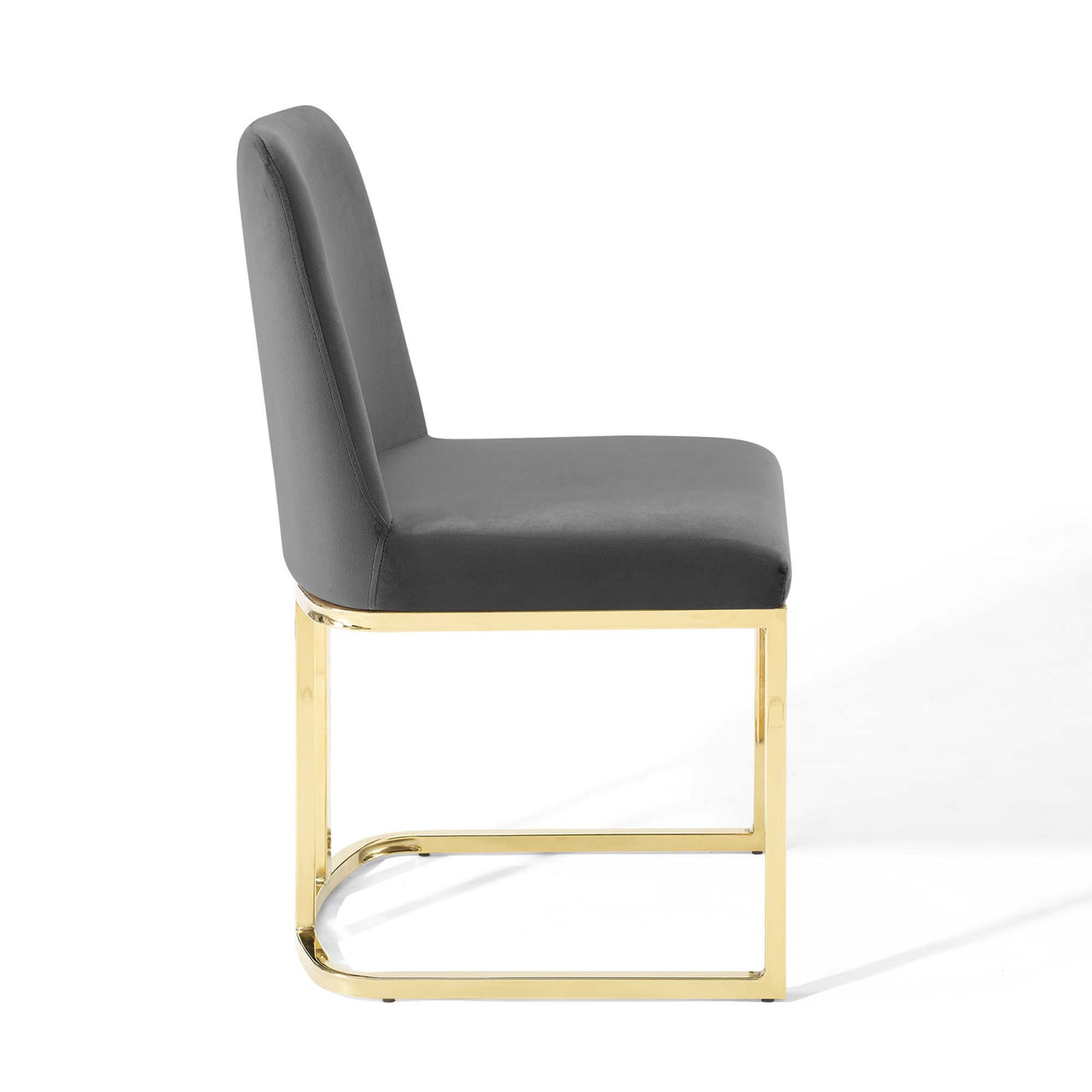 Auralis Velvet Dining Chair Set of 2, Gold & Gray