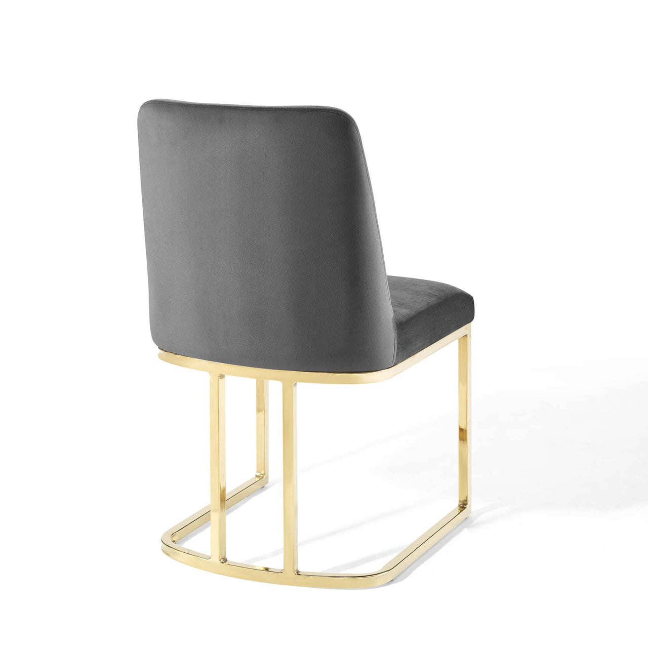 Auralis Velvet Dining Chair Set of 2, Gold & Gray