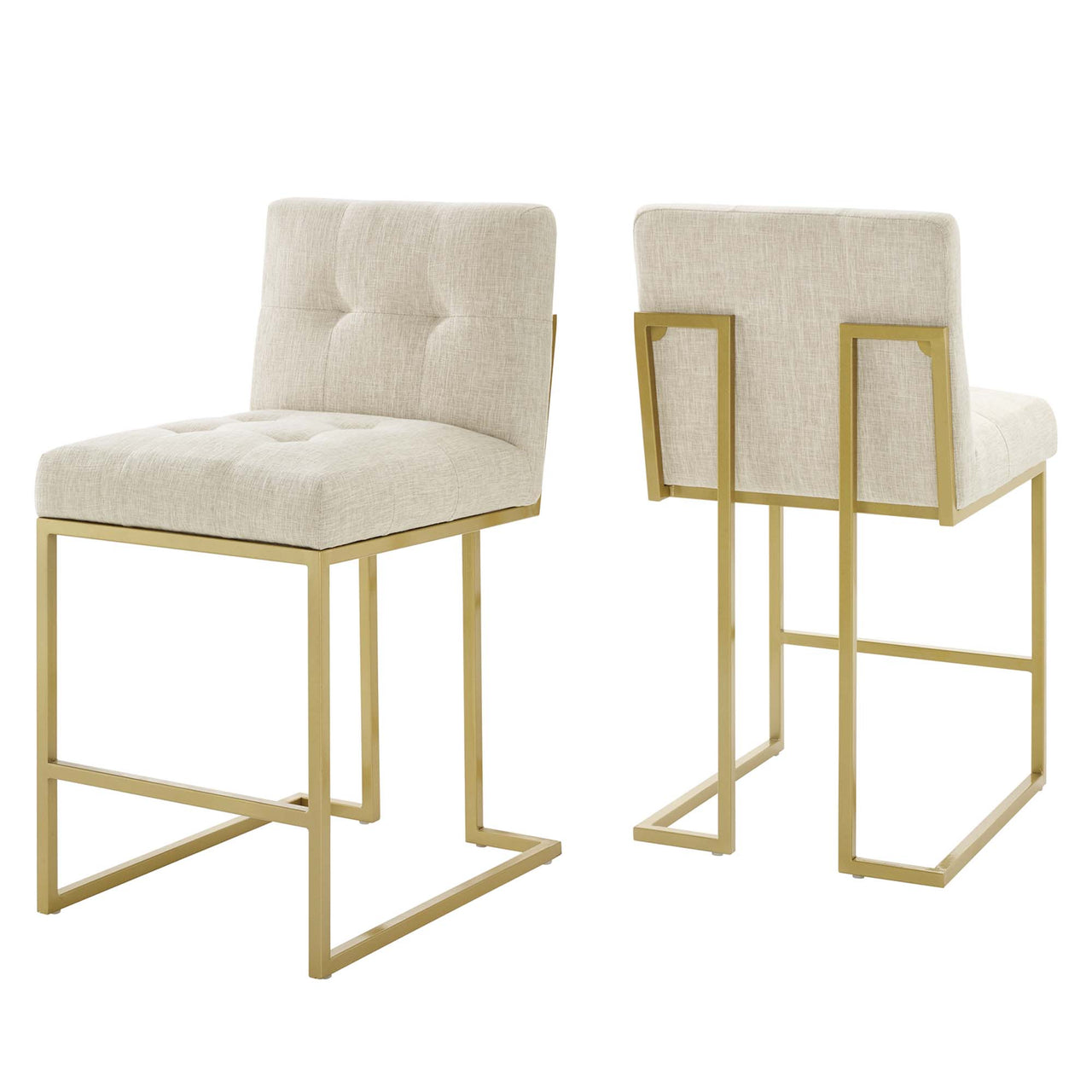 Circuit Upholstered Counter Stool Set of 2, Beige