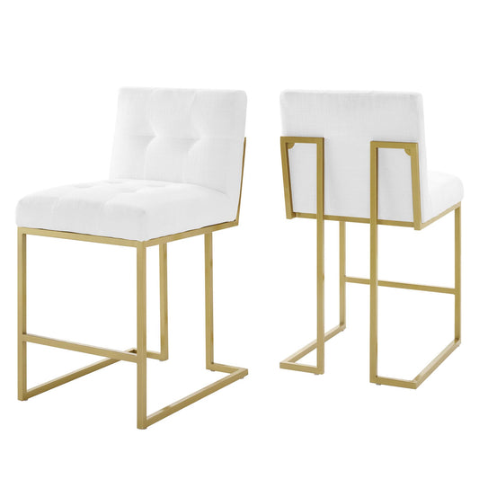Circuit Upholstered Counter Stool Set of 2, White