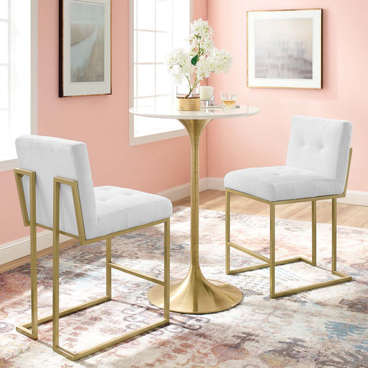 Circuit Upholstered Counter Stool Set of 2, White