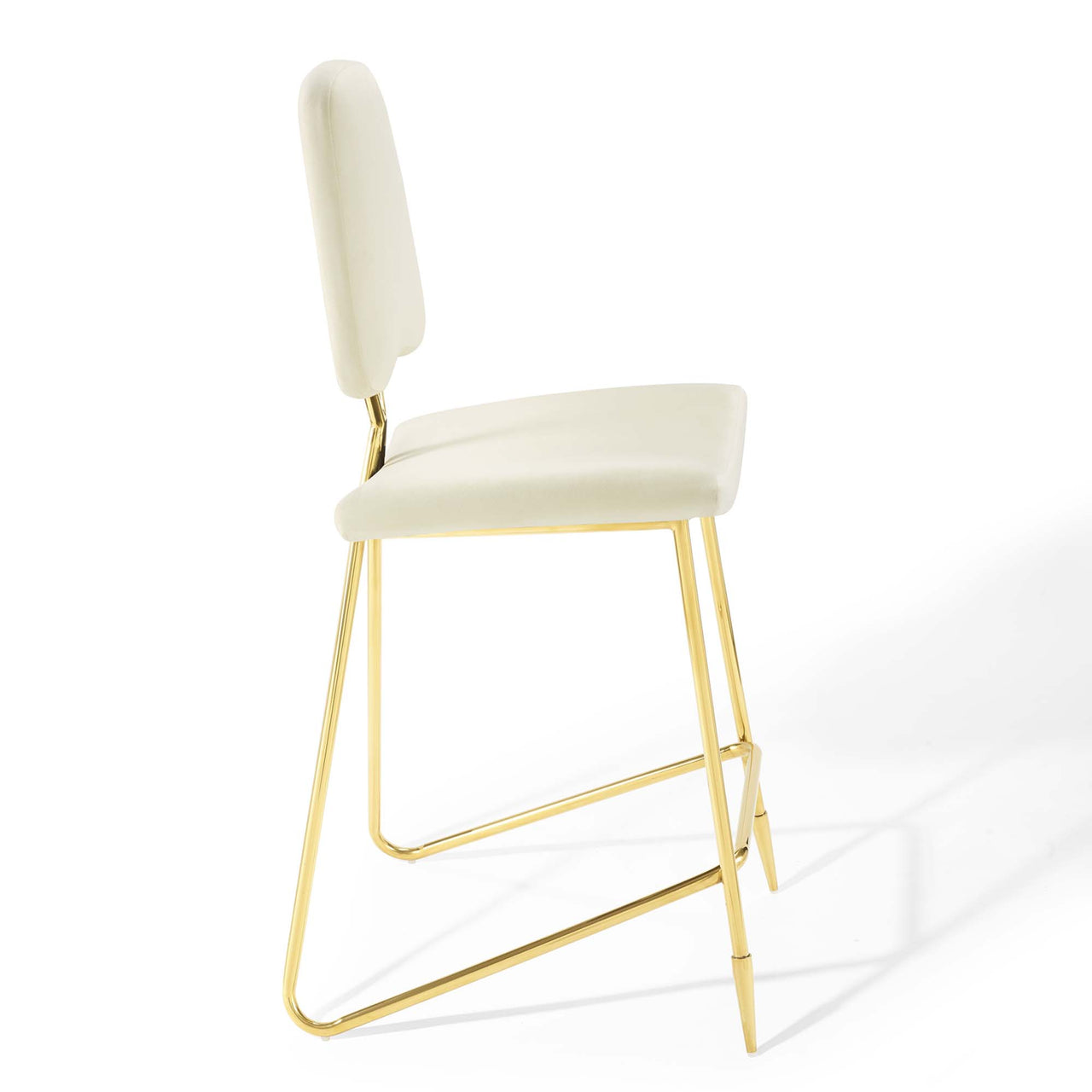 Direction Velvet Bar Stool Set of 2, Ivory