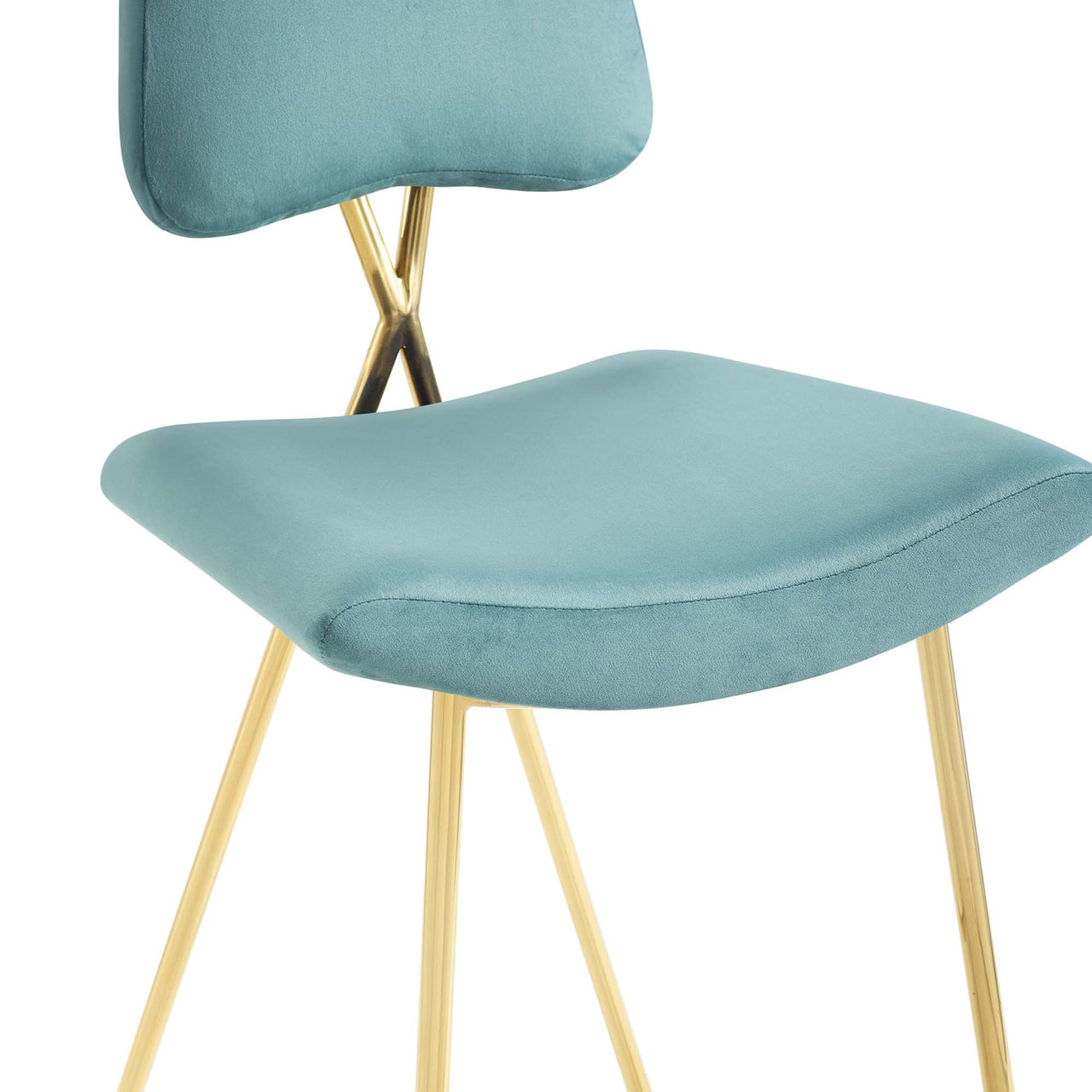 Direction Velvet Bar Stool Set of 2, Caspian Blue