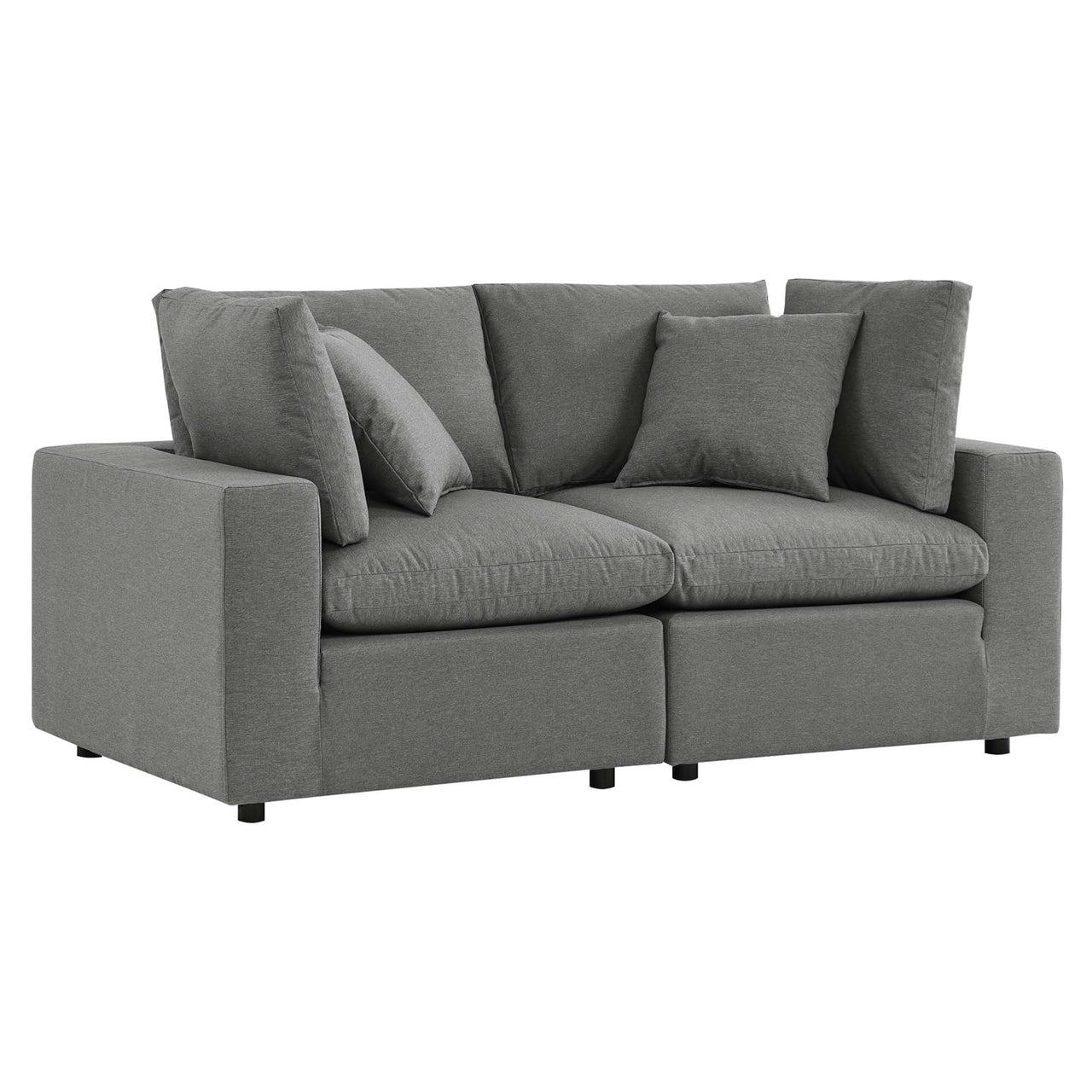 Angelic Alfresco Loveseat Sectional, Charcoal
