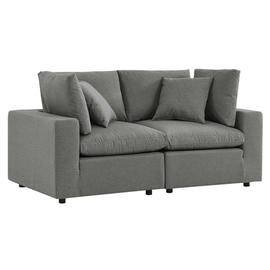 Angelic Alfresco Loveseat Sectional, Charcoal