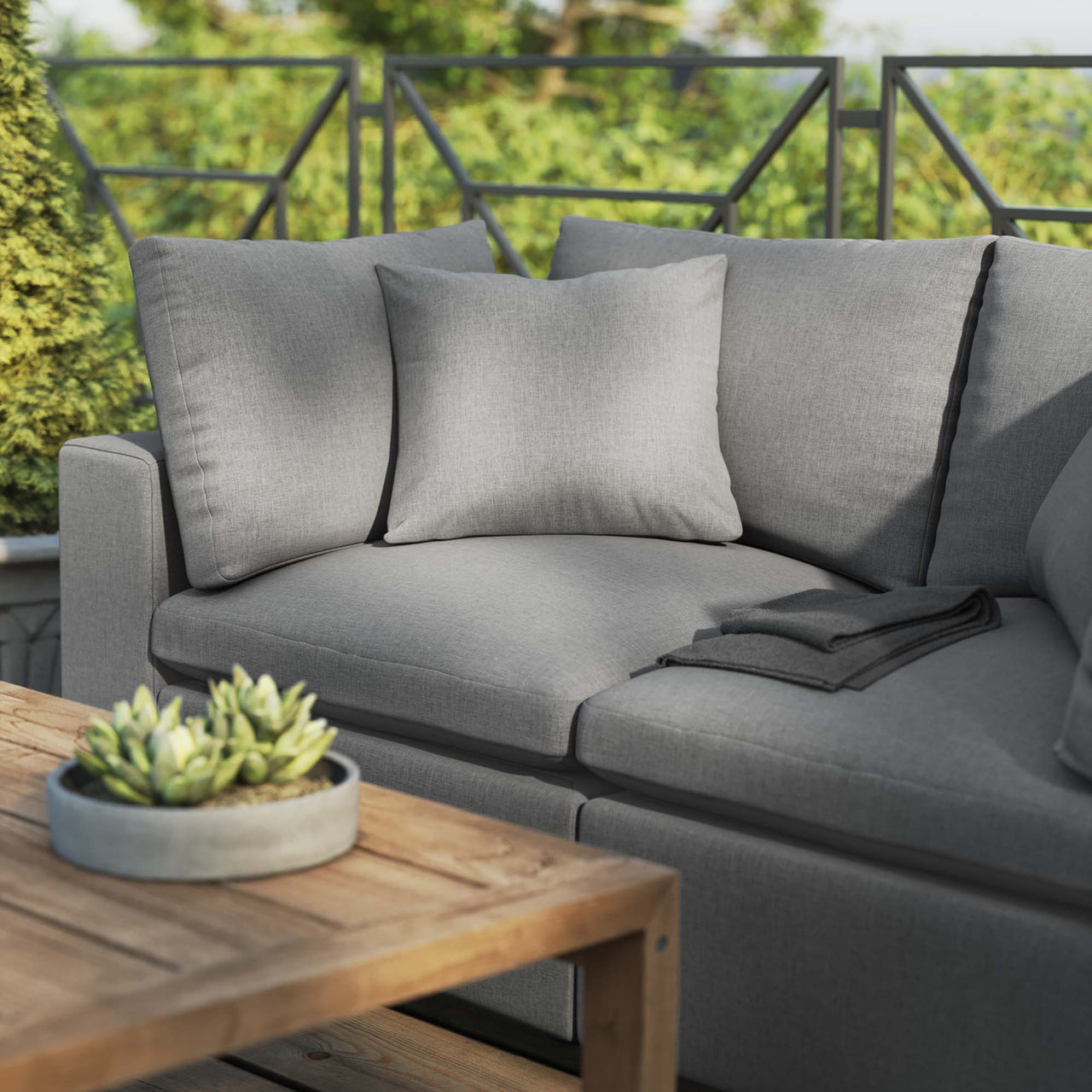 Angelic Alfresco Loveseat Sectional, Charcoal