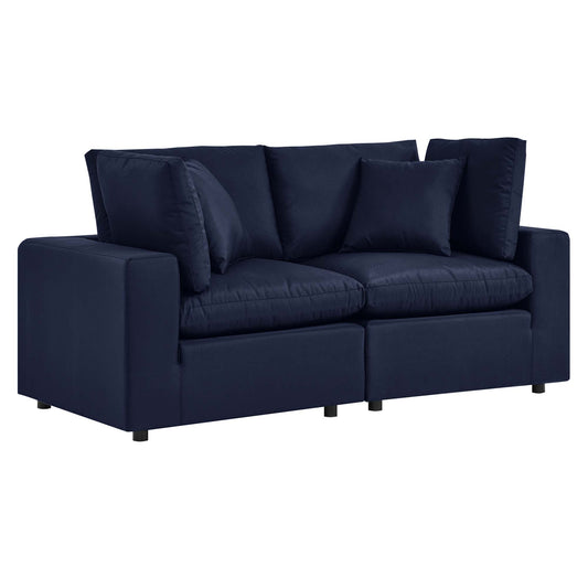 Angelic Alfresco Loveseat Sectional, Navy