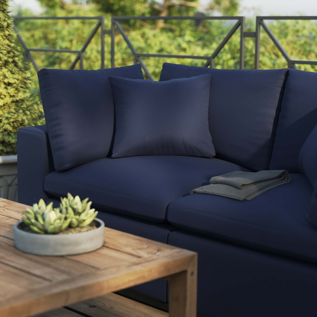 Angelic Alfresco Loveseat Sectional, Navy