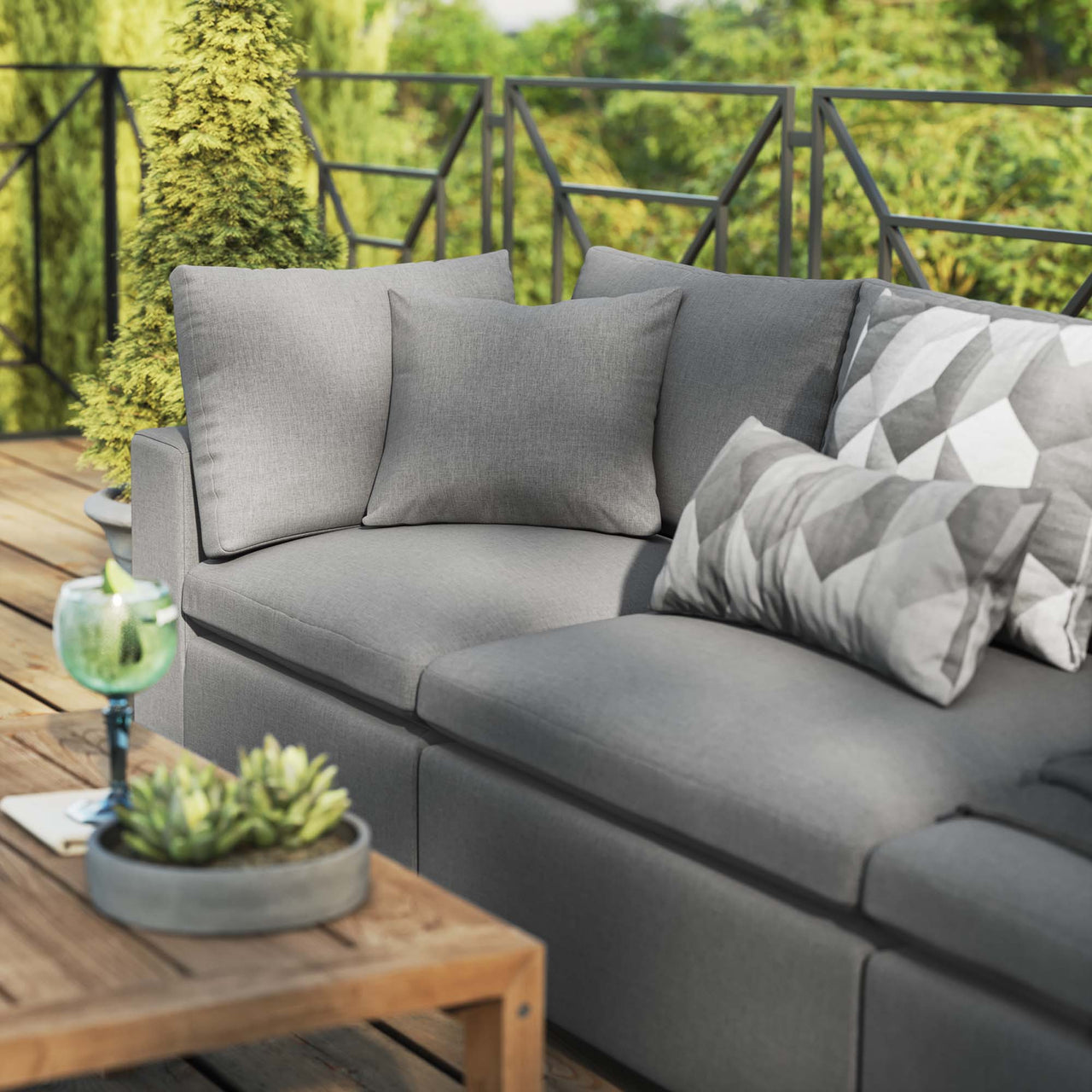 Angelic Alfresco Sofa Sectional, Charcoal