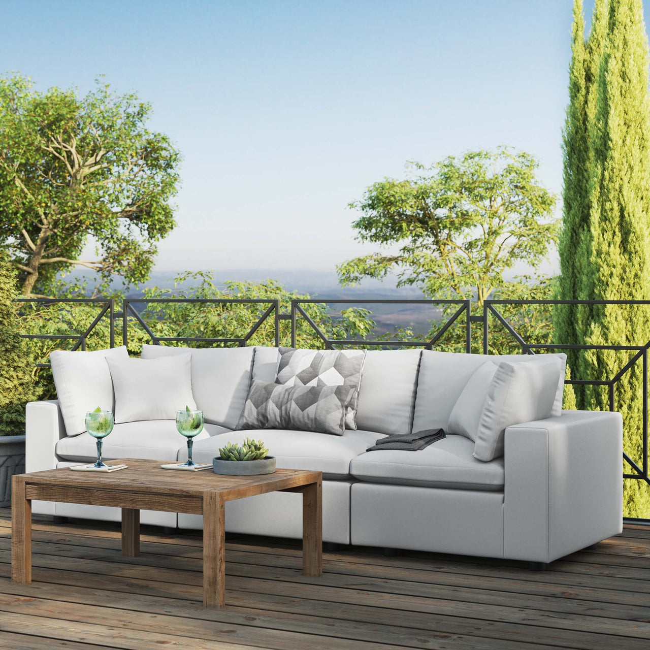 Angelic Alfresco Sofa Sectional, White