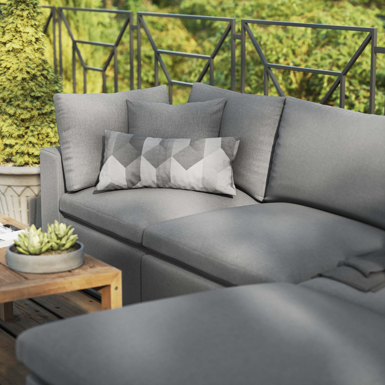 Angelic 4-Piece Alfresco Sectional, Charcoal