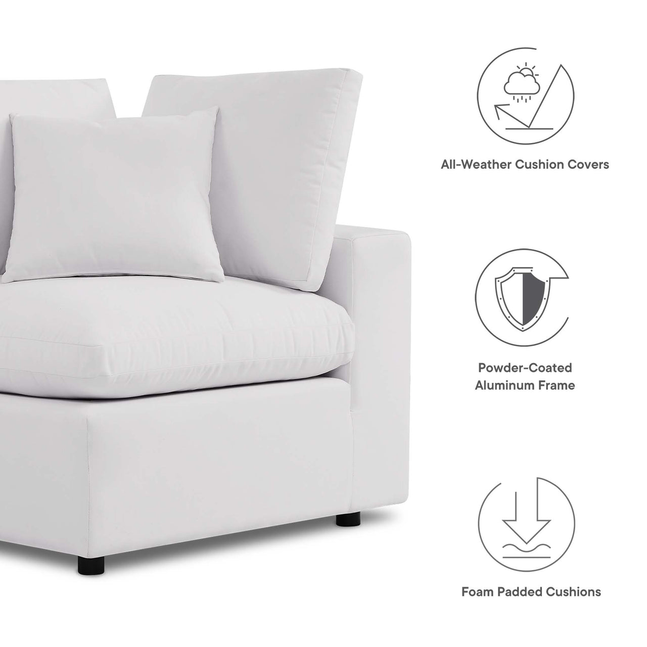 Angelic 4-Piece Alfresco Sectional, White