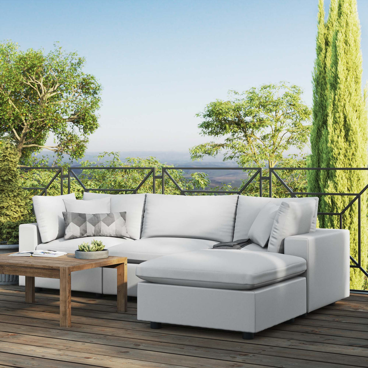 Angelic 4-Piece Alfresco Sectional, White