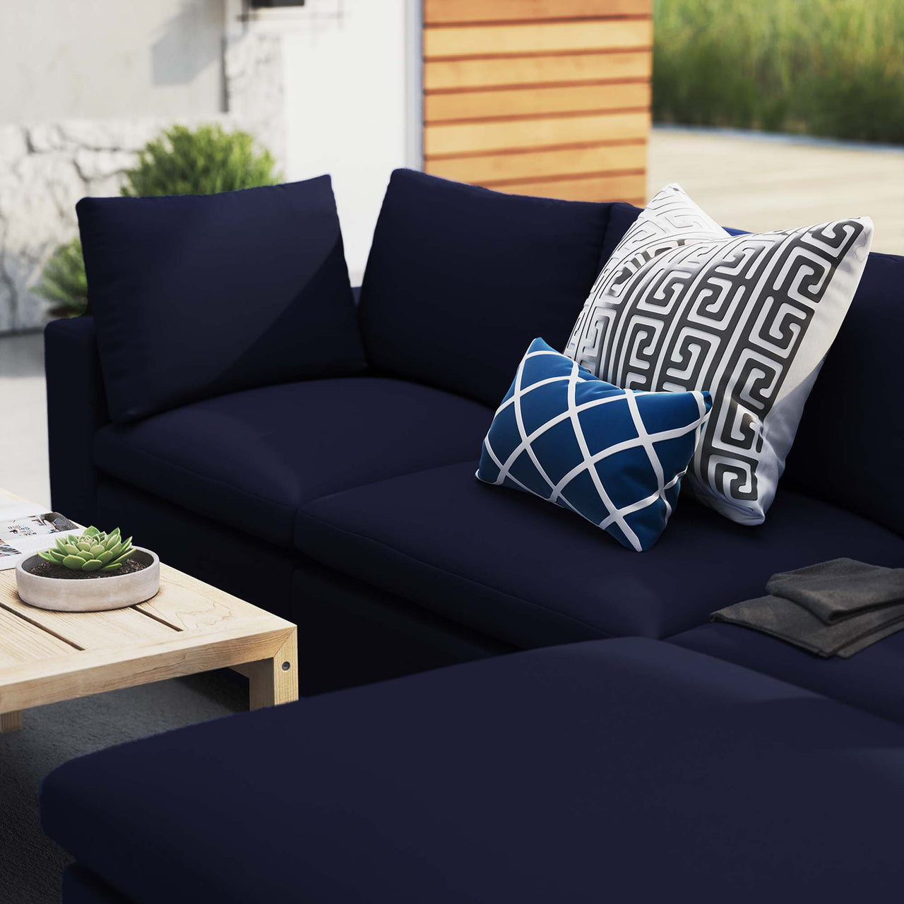 Angelic 4-Piece Sunbrella® Alfresco Sectional, Navy