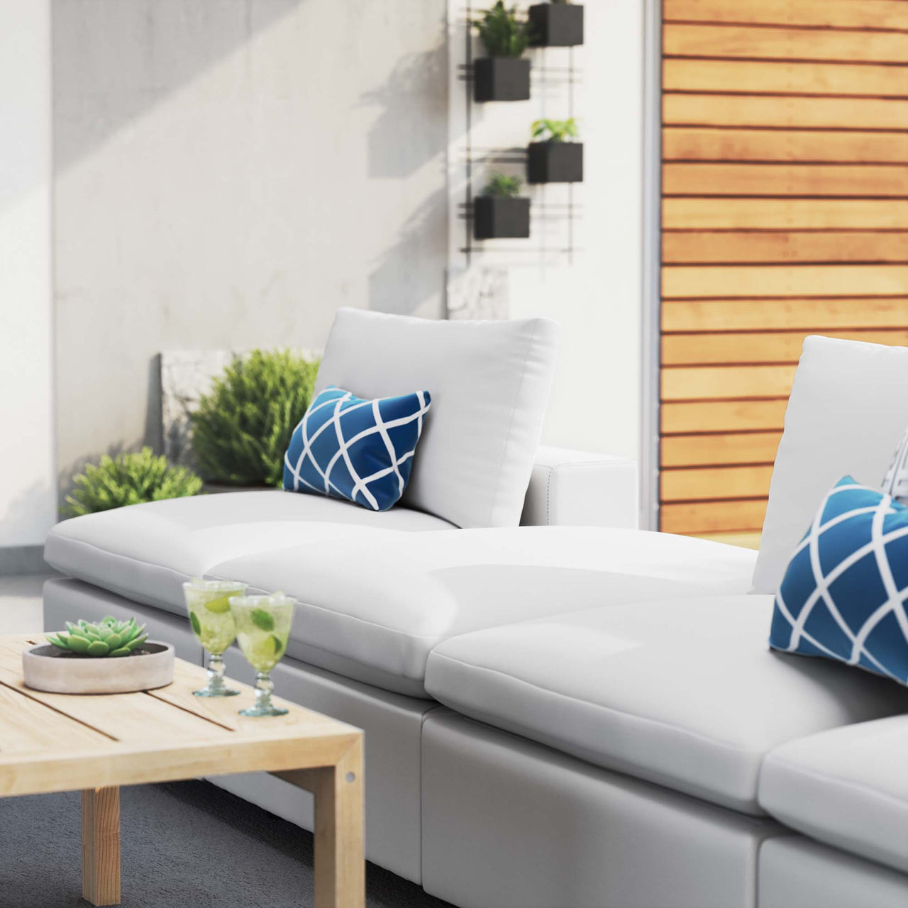 Angelic 4-Piece Sunbrella® Alfresco Sofa Sectional, White