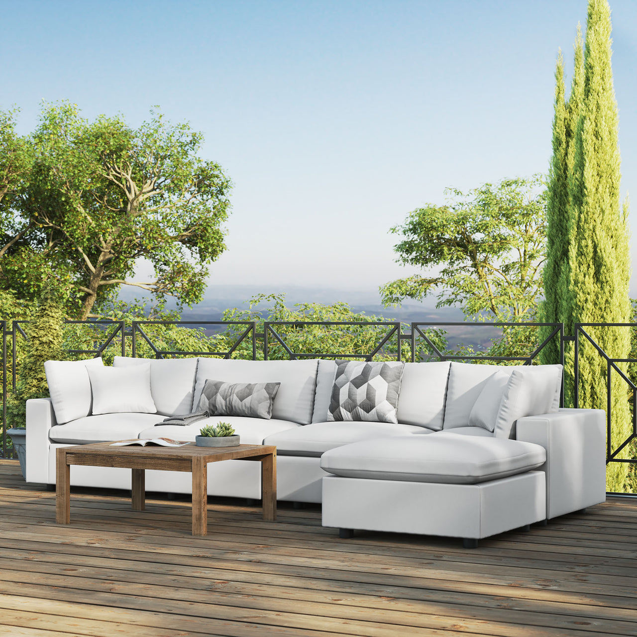 Angelic 5-Piece Alfresco Sectional, White