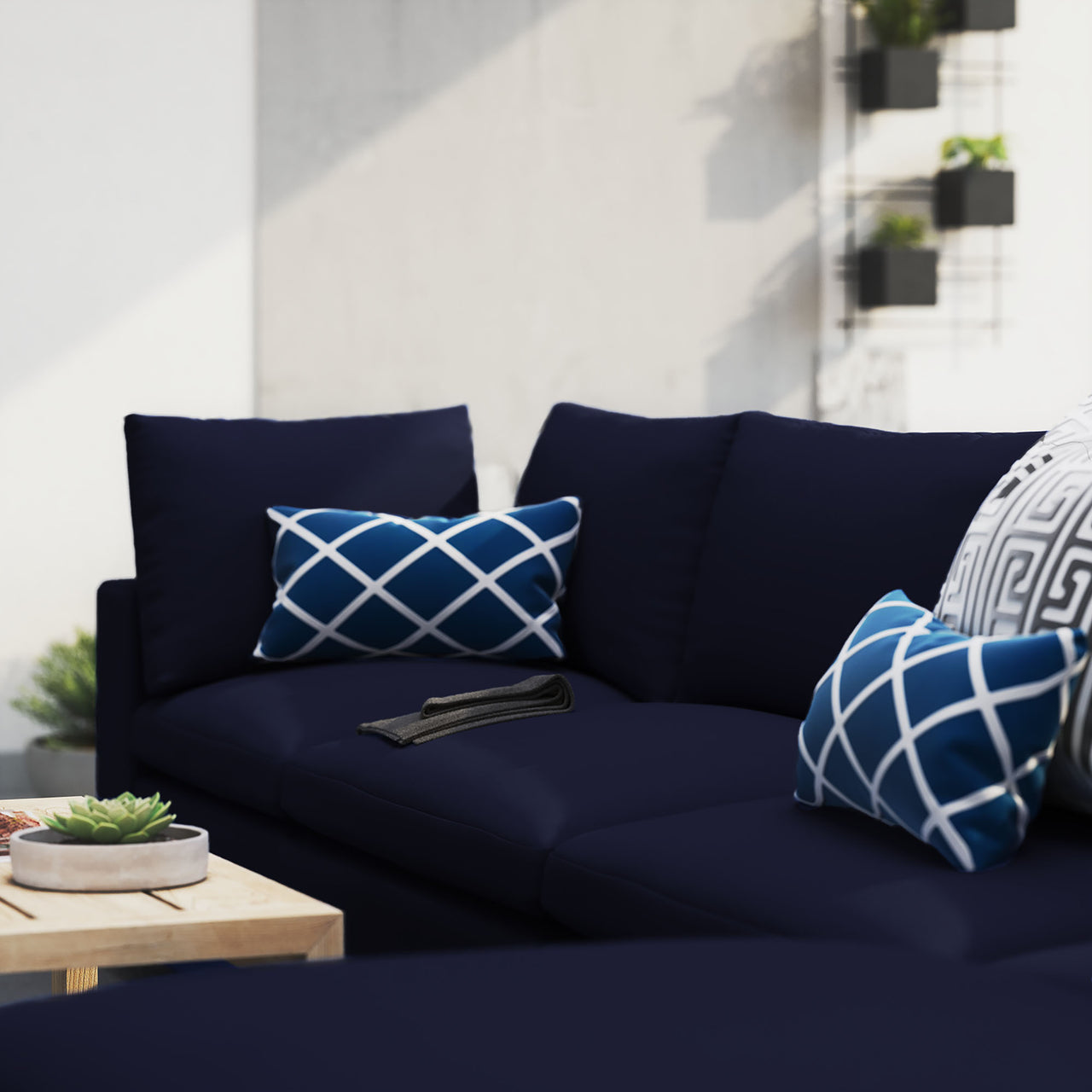 Angelic 5-Piece Sunbrella® Alfresco Sectional, Navy
