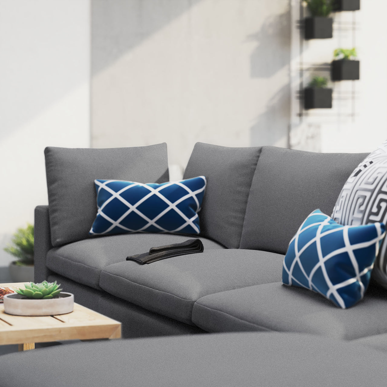 Angelic 5-Piece Sunbrella® Alfresco Sectional, Gray