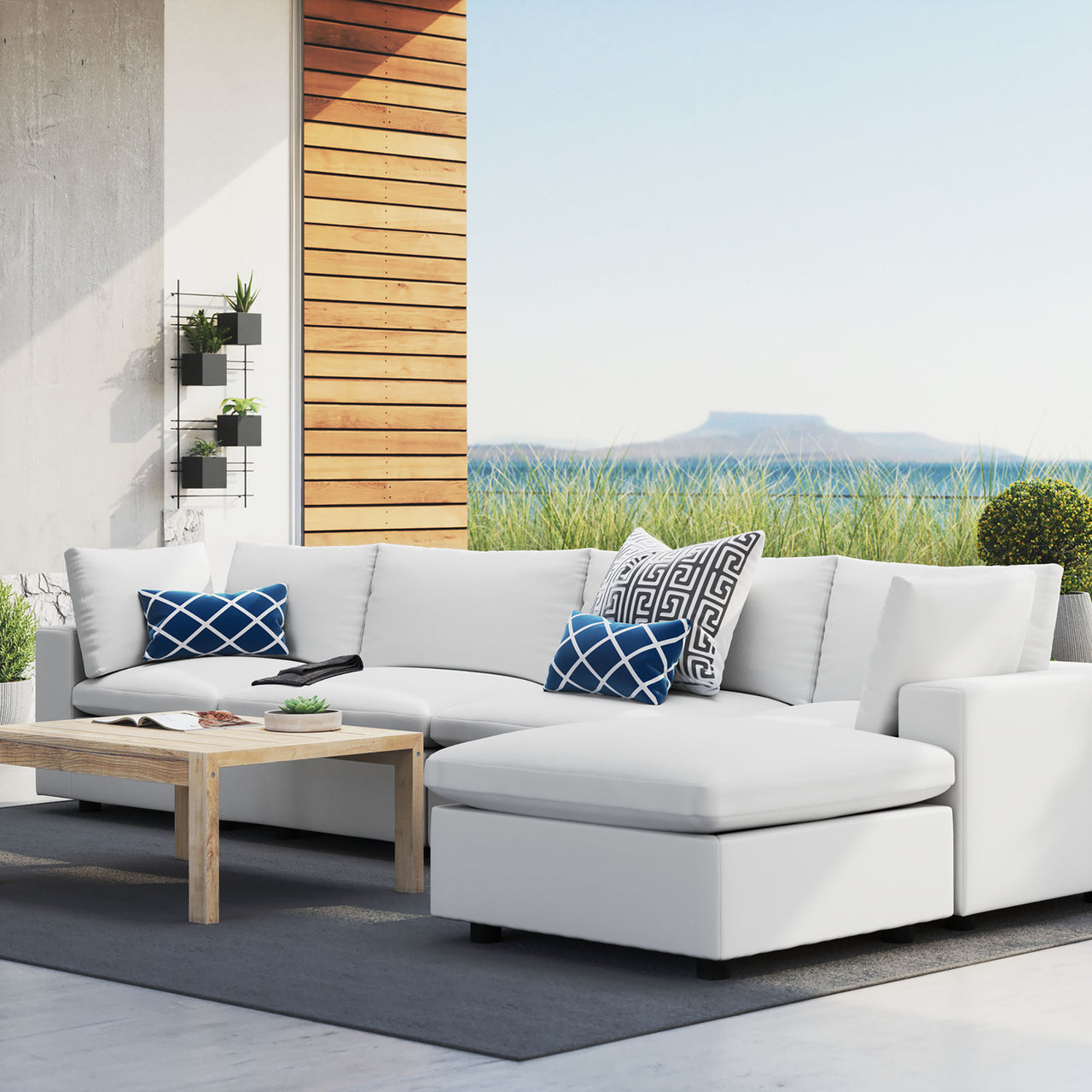 Angelic 5-Piece Sunbrella® Alfresco Sectional, White