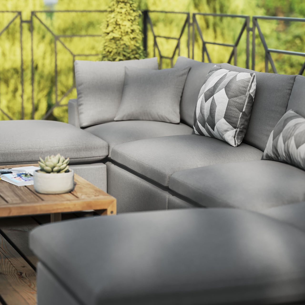 Angelic 6-Piece Alfresco Sectional, Charcoal