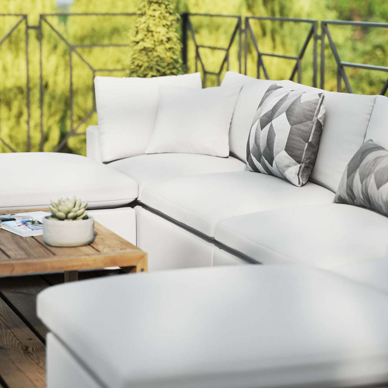Angelic 6-Piece Alfresco Sectional, White