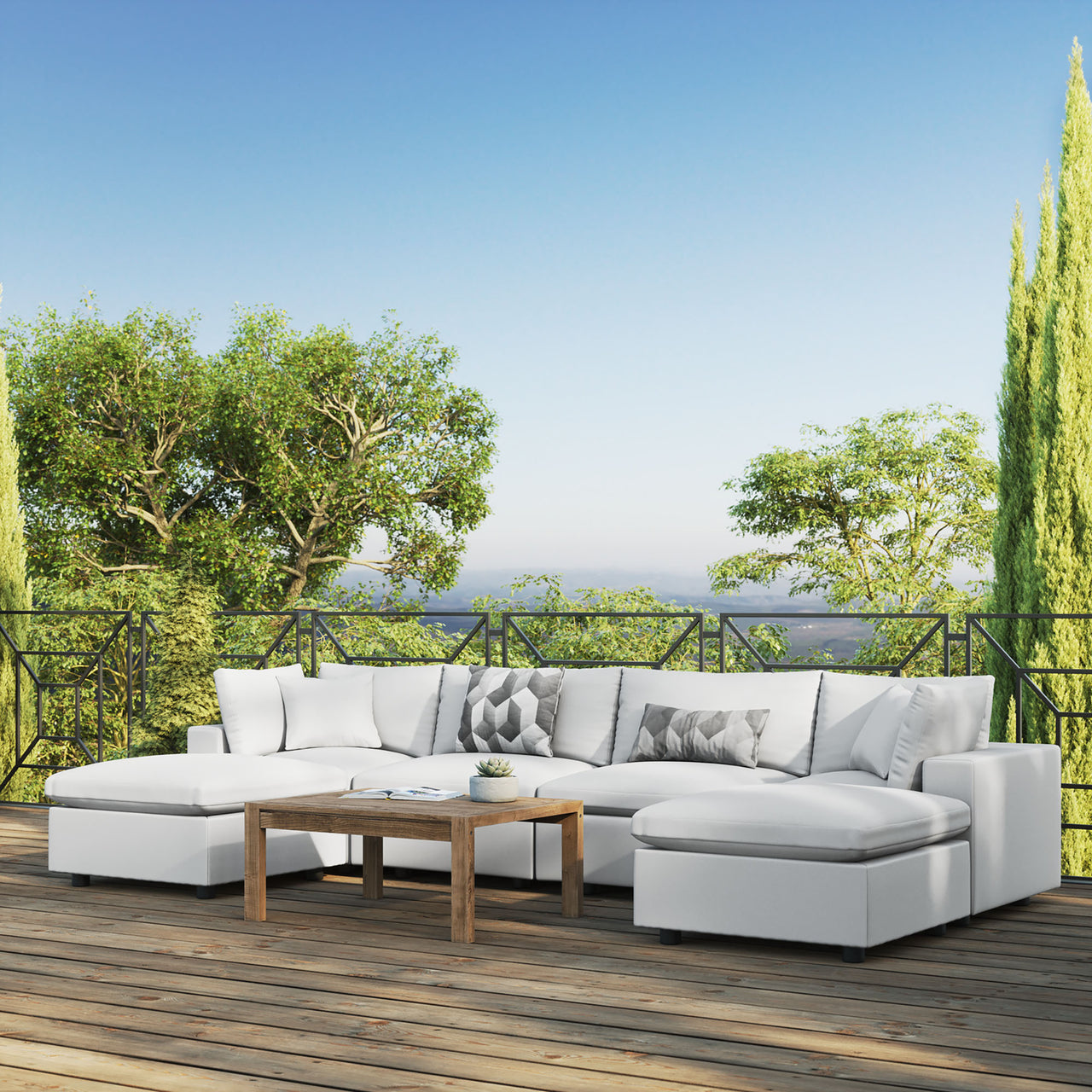Angelic 6-Piece Alfresco Sectional, White