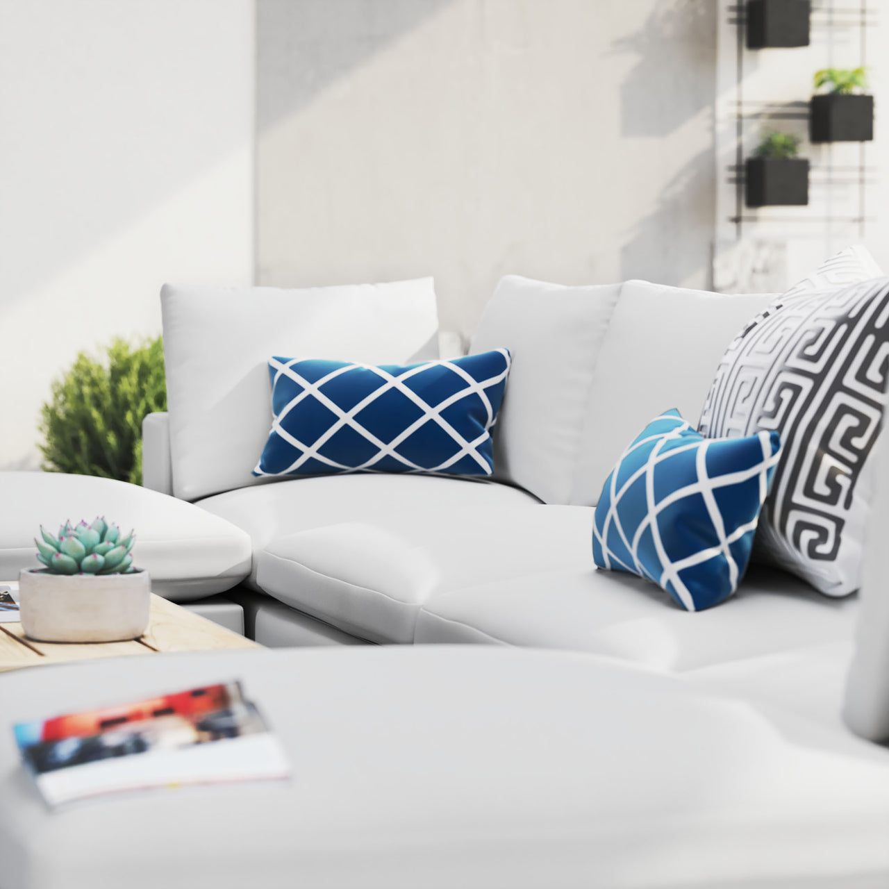 Angelic 6-Piece Sunbrella® Alfresco Sectional, White
