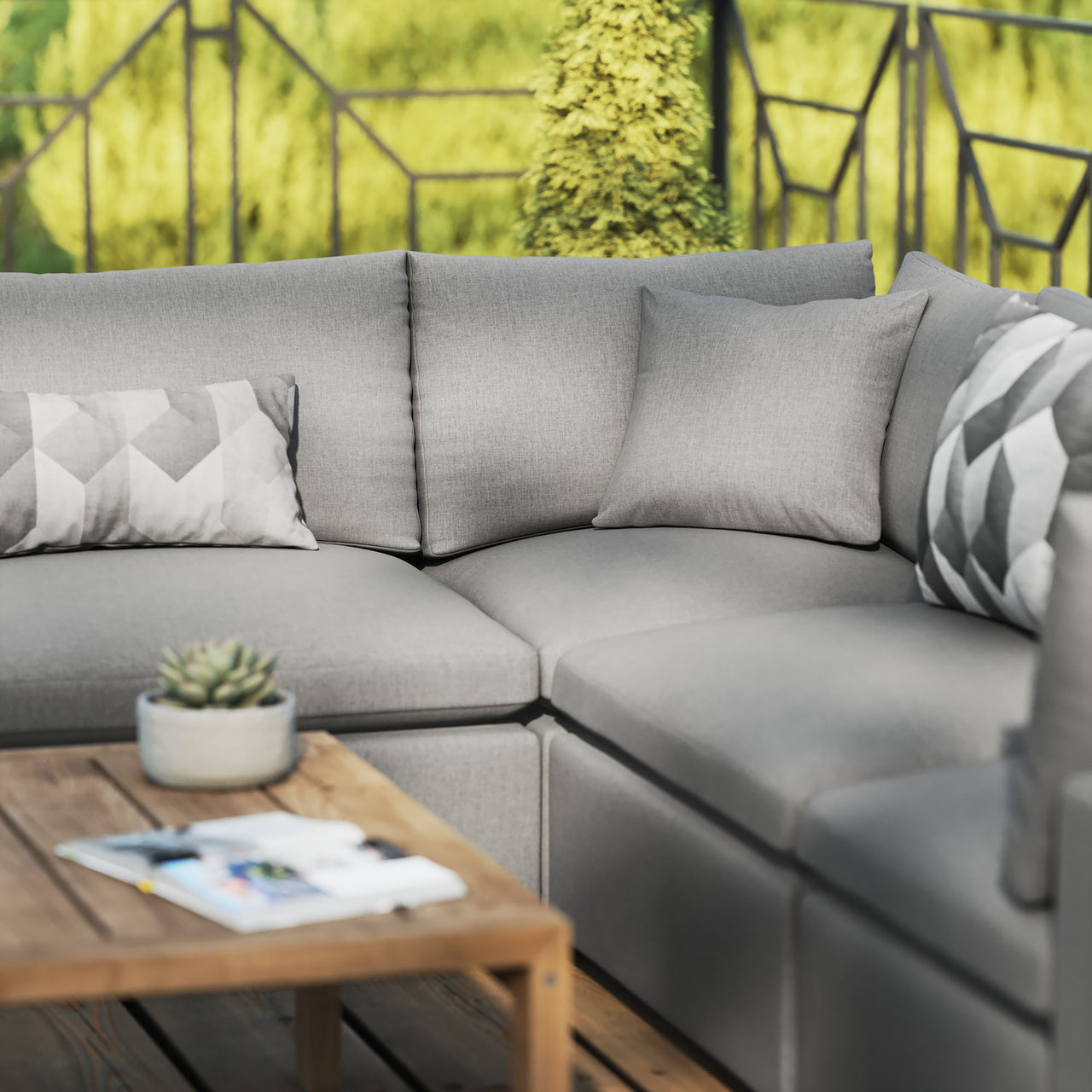 Angelic 5-Piece Alfresco Sectional, Charcoal