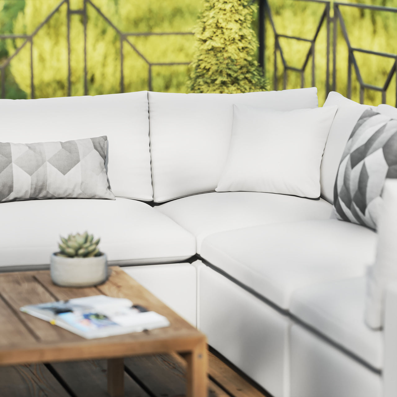 Angelic 5-Piece Alfresco Sectional, White