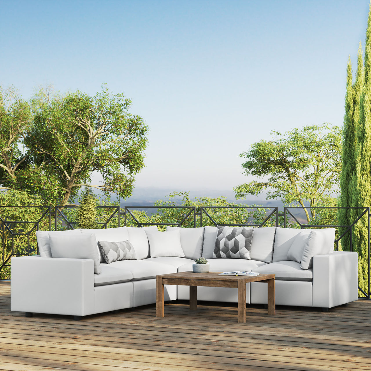 Angelic 5-Piece Alfresco Sectional, White