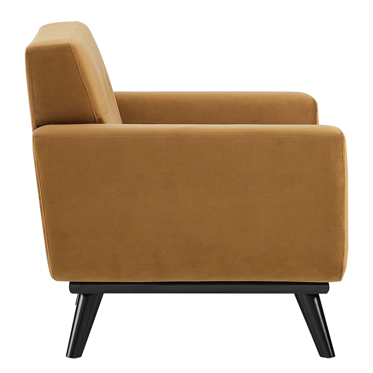 Rendezvous Velvet Armchair, Cognac