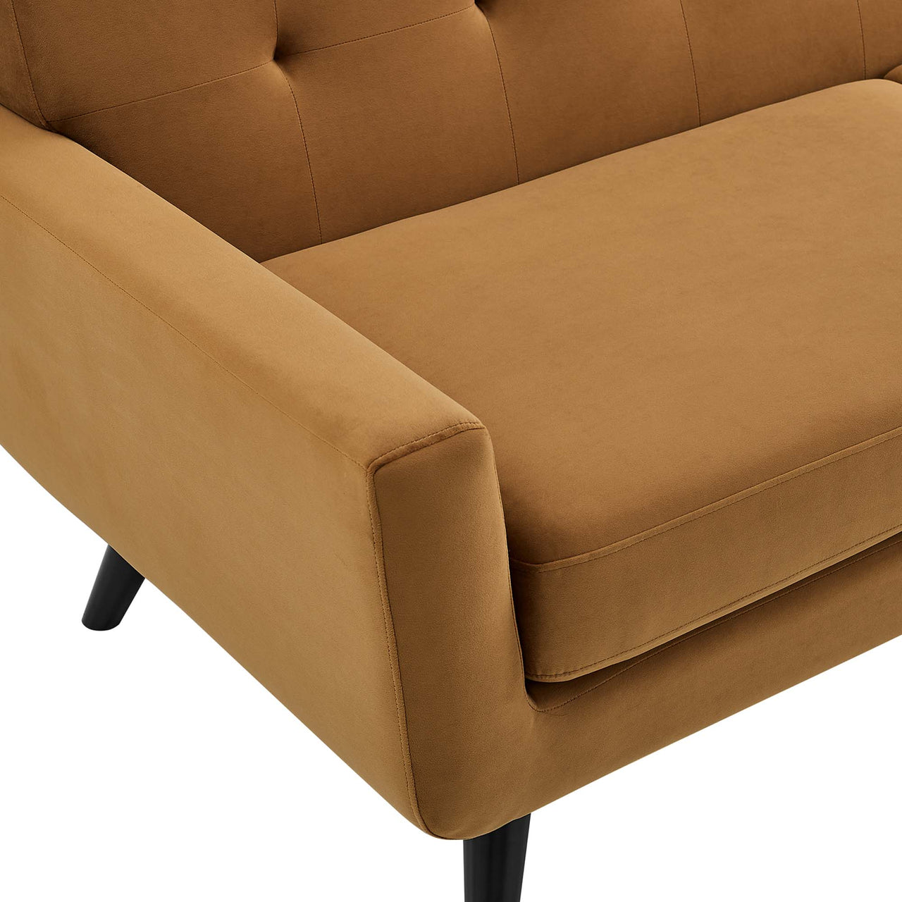 Rendezvous Velvet Armchair, Cognac