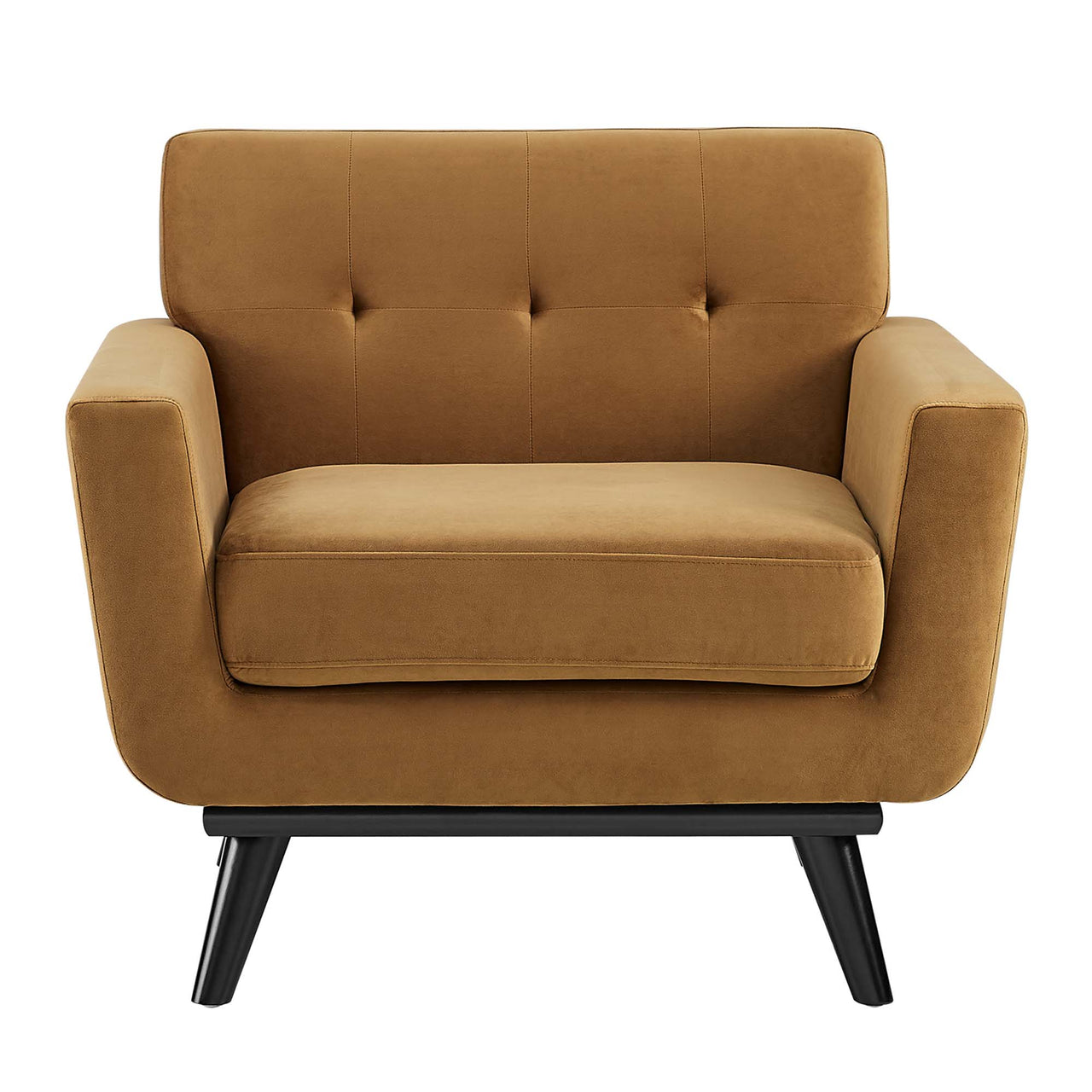 Rendezvous Velvet Armchair, Cognac