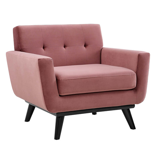 Rendezvous Velvet Armchair, Dusty Rose