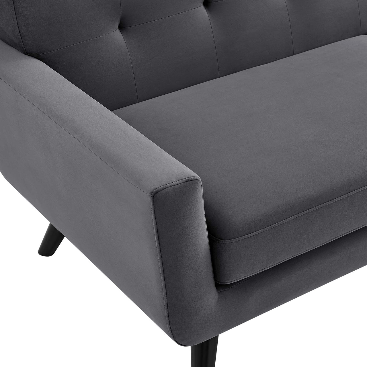 Rendezvous Velvet Armchair, Gray