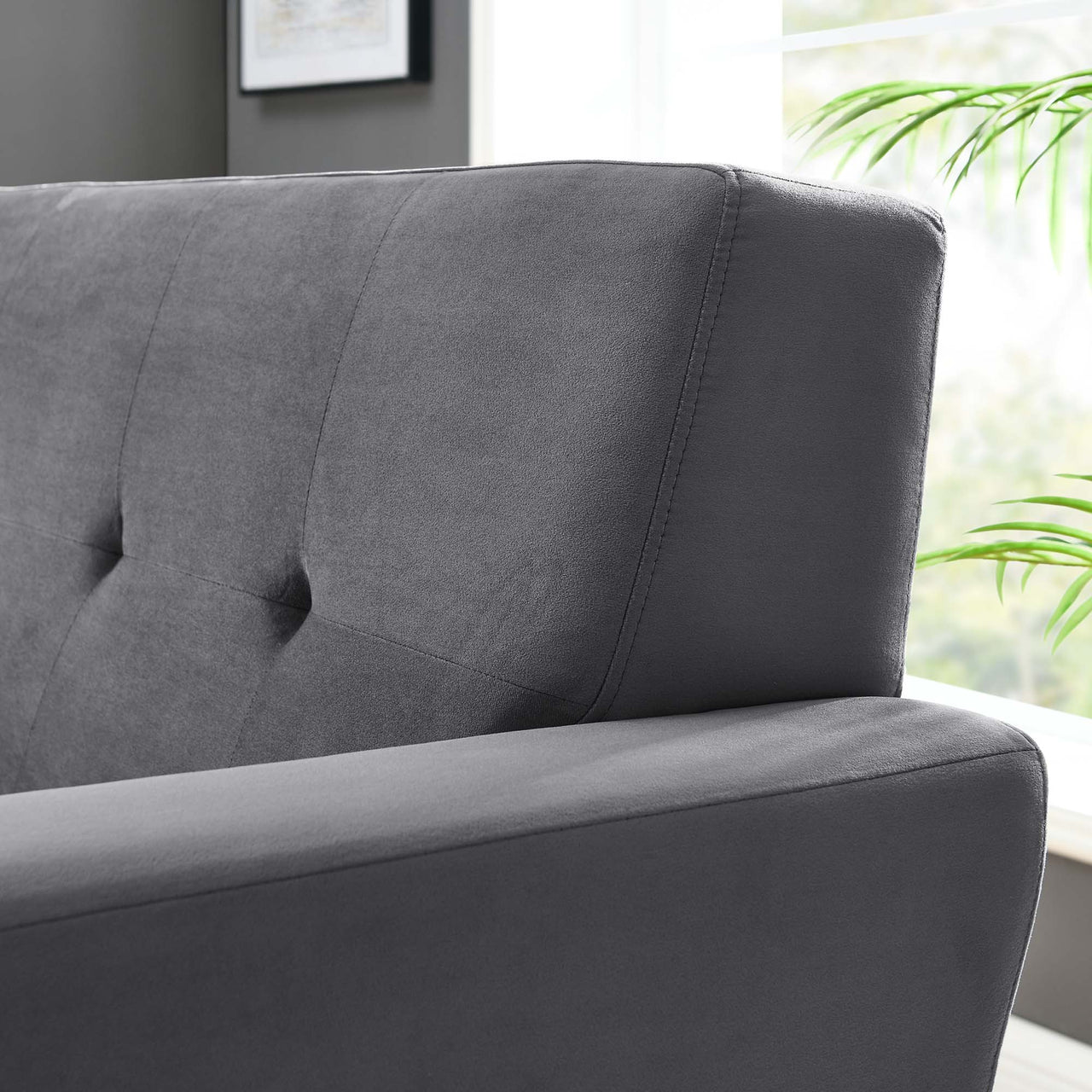 Rendezvous Velvet Armchair, Gray