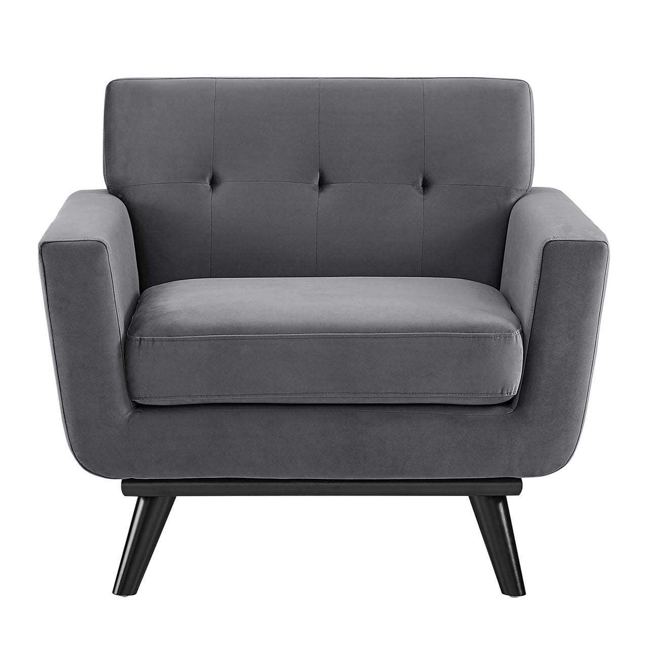 Rendezvous Velvet Armchair, Gray