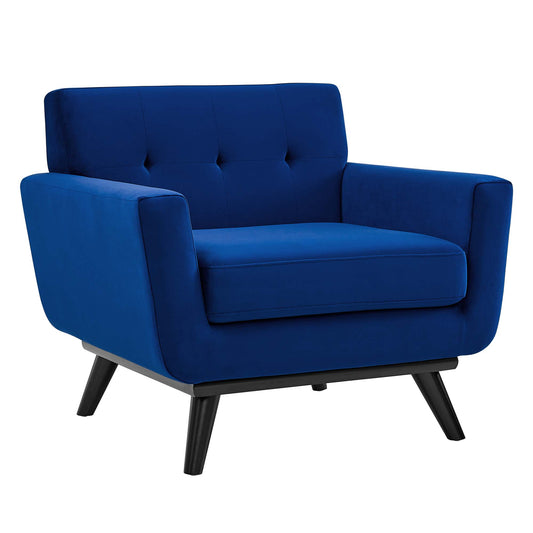 Rendezvous Velvet Armchair, Navy