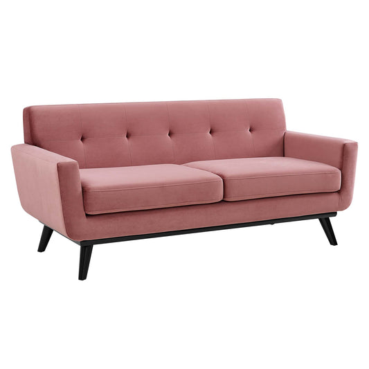 Rendezvous Velvet Loveseat, Dusty Rose